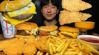 🍔ASMR 롯데리아 햄버거 amp 감자튀김 amp 켄터키치킨 먹방 LOTTERIA BURGER amp FRIED POTATO amp KENTUCKY CHICKEN MUKBANG🍟 [upl. by Kayle]