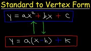 Standard Form to Vertex Form  Quadratic Equations [upl. by Airlia]