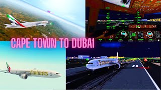 RFS–Real Flight Simulator–Cape Town–To–Dubai–Full Flight–B777300ER–Emirates–Full HD–Real Routerfs [upl. by Ainsworth]