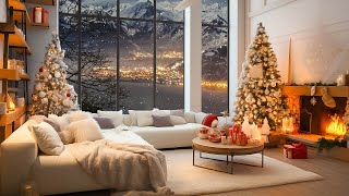 Relaxing Winter Jazz in Luxurious Living Room  Slow Jazz Music and Fireplace Sounds To Relax Sleep [upl. by Chura]