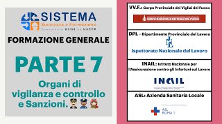 FORMAZIONE GENERALE 7 Organi di vigilanza e controllo e Sanzioni👨🏻‍✈️👮🏽‍♂️👩🏻‍🚒 [upl. by Teyugn]