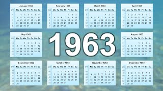 Calendar 1963 [upl. by Ramgad]