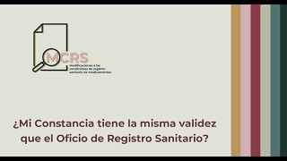 Constancia y Registro Sanitario de medicamentos [upl. by Nylirret491]