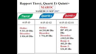 Rabaturf  Rapport Maroc Tiercé Quarté Et Quinté  Chantilly R1Smaedi  30092017 l [upl. by Bergstein]