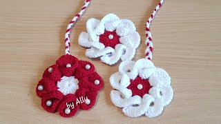 Floare crosetata 3D Foarte usor Crochet flower 3D [upl. by Kennith]