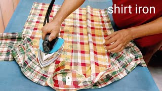 how to ironironironing clothes shirtshirt per strisul vlog yi [upl. by Merilee]