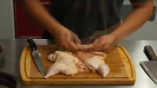 Deboning a whole chicken and butterfly a chicken [upl. by Frayda164]