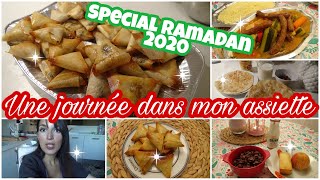 UNE JOURNÉE DANS MON ASSIETTE AVEC RECETTES  SPÉCIAL RAMADAN 2020 [upl. by Korry]