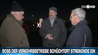 BOSS DER VERKEHRSBETRIEBE SCHÜCHTERT STREIKENDE EIN [upl. by Parnas]