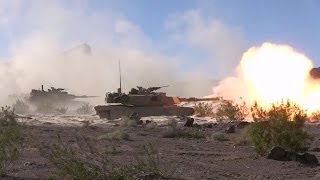 M1A1 Abrams Firing From HullDown Positions [upl. by Coltson745]