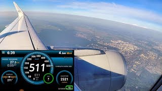 Takeoff from Kiev Ukraine Altitude and Speed Recording Airbus A320 [upl. by Cloutman875]