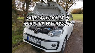 Abblendlicht H4 Birnen in unter 5 minuten wechseln VW UP 2018 [upl. by Hertzog629]