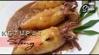 KETUPAT SOTONG KELANTAN l Stuffed Squid In Coconut Milk [upl. by Sousa]