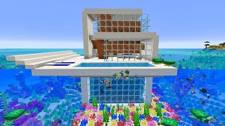 CONSTRUIMOS UNA CASA ACUÁTICA MODERNA en Minecraft [upl. by Greysun183]