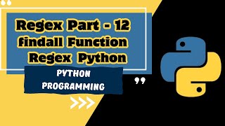 RegEx Part  12 findall function of Regular expression in python with example MUST WATCH [upl. by Herson]