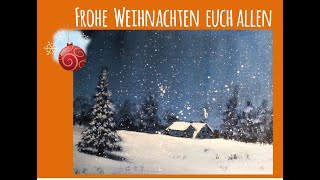 zauberhafte Winterlandschaft  Acryl malen  SchrittfürSchritt Tutorial  Anfänger [upl. by Kluge]