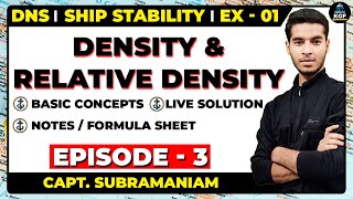 Density amp Relative Density  Part 3  Exercise 1  Ship Stability  Capt H Subramanyam [upl. by Service]