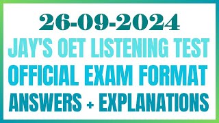 OET LISTENING TEST 26092024 oet oetexam oetnursing oetlisteningtest [upl. by Dorette]