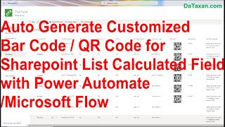 Generate QR CodeBarcode for Sharepoint List Calculated field with Power AutomateMicrosoft Flow [upl. by Sidwel]