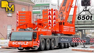 Powerful heavy lifting crane 650 ton Liebherr LTM 165081 First job 140 ton railway bridge 4K 🚧⚠️🛠️ [upl. by Anertac962]