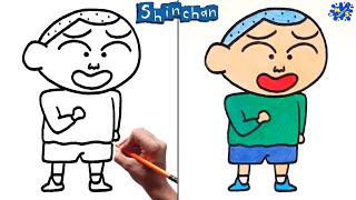 Shinchan Drawing  How to Draw Masao Step by Step [upl. by Natassia927]