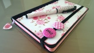 Manualidades de papel Cómo decorar una agenda Moleskine Tutorial [upl. by Marena]