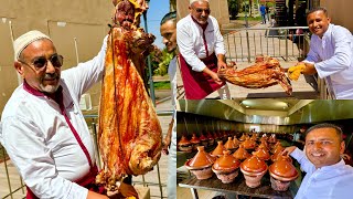 Whole Lamb BBQ With Kings Chef  Tagine and Tangia Cooking  Street Food Morocco 🇲🇦 [upl. by Gypsy]