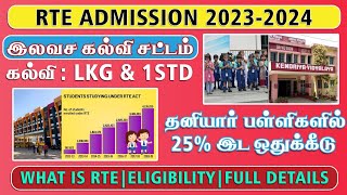 rte admission 202324 tamil nadu in tamil  rte form online 202324  rte [upl. by Seko]