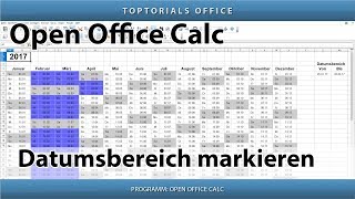 Datumsbereich im Kalender markieren  Download OpenOffice Calc [upl. by Yrod]