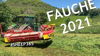 FAUCHE de luzernesainfoin 2021john deere 6135Rpottinger cross flow 352 [upl. by Anoval850]