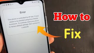This phone is controlled by UP Edu 19  and needs to be enrolled using Knox MobileEnrolment  A04e [upl. by Rachele]