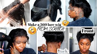 How to MAKE A 360 LACE WIG FROM SCRATCH 😳  small head friendly  Laurasia Andrea Wigs [upl. by Llerad]