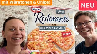 Dr Oetker Pizza Ristorante Würstel e Patatine mit Chips im Test [upl. by Eerbua]