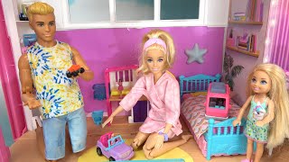 Barbie and Ken at Barbie Dream House Opening Barbie Mini Toys w Sister Chelsea [upl. by Maurey]