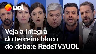 Debate Marçal Boulos e Datena têm embate Nunes fala sobre ônibus do PCC veja íntegra do 3º bloco [upl. by Macegan]