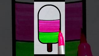 Satisfying  icecream  Drawing 🍉🌈🍉 coloring ytshorts satisfying creative [upl. by Nance919]