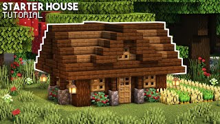 Minecraft How to Build a Survival Starter House  Small Cottage Tutorial [upl. by Ulrika]