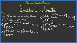 2ème bac SM  Limites et continuité Exercice 1 [upl. by William416]