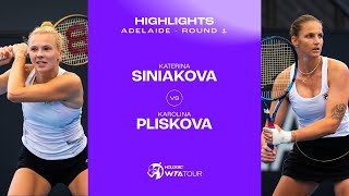 Katerina Siniakova vs Karolina Pliskova  2024 Adelaide Round 1  WTA Match Highlights [upl. by Abrahamsen]