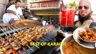 BEST OF KARACHI  JAVED NIHARI  Prawn Karahi Grilled Fish World Famous Ghousia Nalli Biryani [upl. by Chemar]