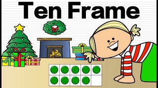 Christmas Ten Frame Subitizing Part 2 Math Brain Break [upl. by Ahsiryt413]