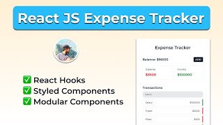 Build An Expense Tracker App using React JS  ReactJS Project for Beginners [upl. by Ayila]