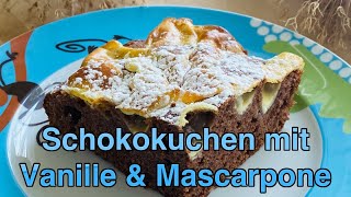 SCHOKOKUCHEN mit VANILLENOTE und Mascarponehaube vom Blech  lecker locker fluffig [upl. by Drarej]