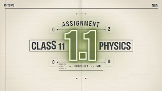 Assignment 11 Chapter 1 class 11 physics nbf  Physics class 11 chapter 1 assignment11 [upl. by Marriott]