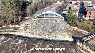 Flood footage Androscoggin River Maine [upl. by Felicie589]