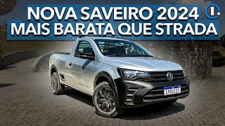 NOVA VW SAVEIRO ROBUST 2024 COMO É A VERSÃO MAIS BARATA E DE TRABALHO DA PICAPE RENOVADA [upl. by Yessak]