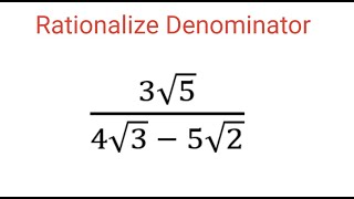 RATIONALIZE DENOMINATOR 3sqrt54sqrt3  5sqrt2 [upl. by Atilef912]