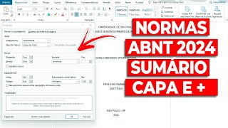 Normas ABNT Formatação de Capa Sumário Conteúdo no Word  2024 [upl. by Ednyl]
