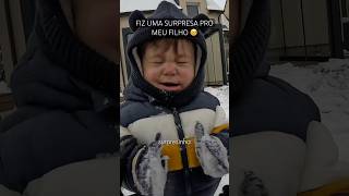 Meu filho estava com medo da neve então eu resolvi fazer uma surpresa pra ele [upl. by Humberto]