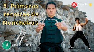 🈵 TUTORIAL COMPLETO NUNCHAKUS 🈵 5 Técnicas y trucos de BRUCE LEE Aprender en casa [upl. by Atived563]